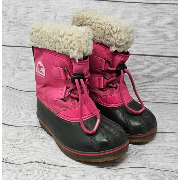 SOREL Kids' Yoot Pac Nylon Snow Boot Ultra Pink Alpine Tundra Size 13 - Picture 2 of 13